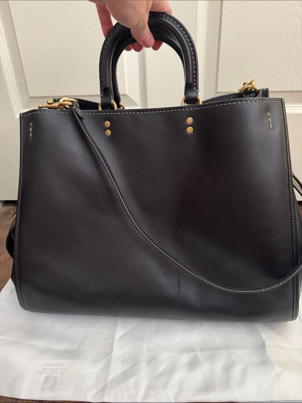 Coach Rogue Bag 40 Brass/Black CCX21 - Picture 3 of 9